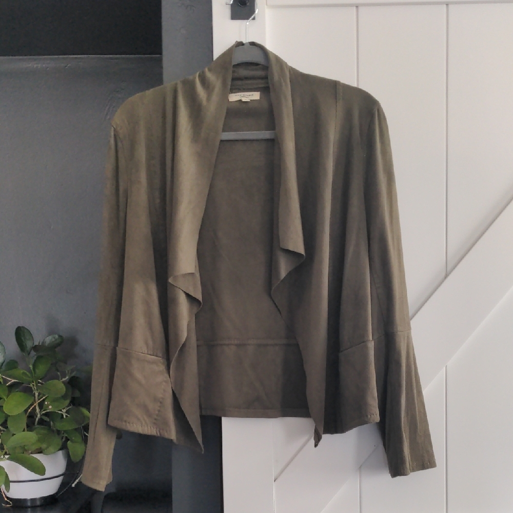 Max Studio Olive Women's Faux-suede Blazer